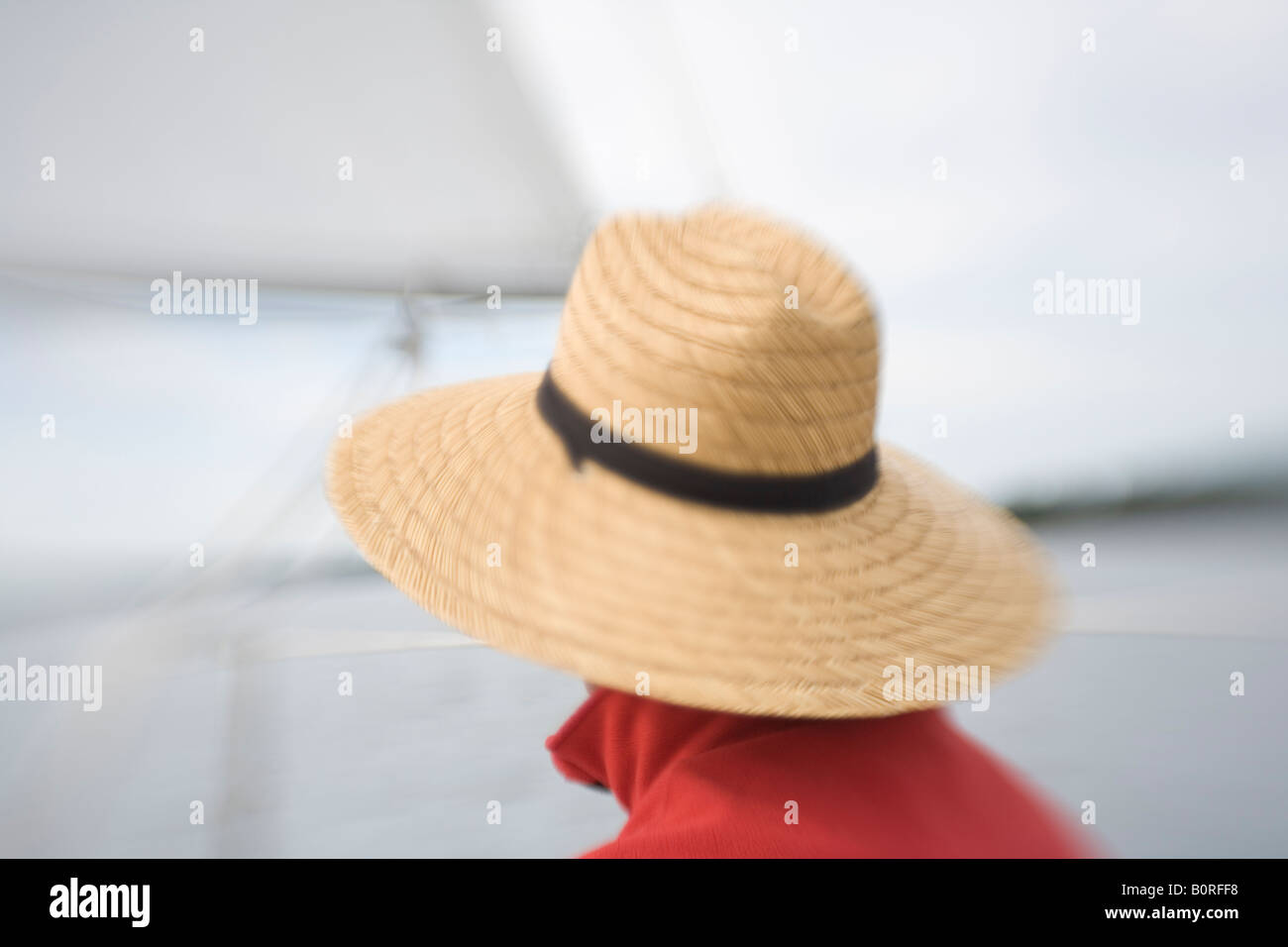Simple image de personne avec chapeau de paille Banque D'Images