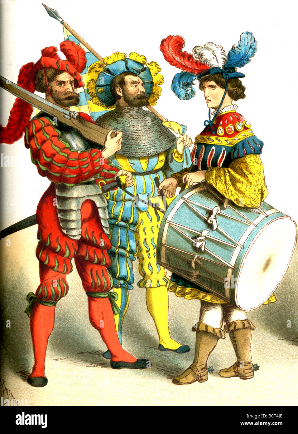 Trois Allemands 1500-1550 Banque D'Images