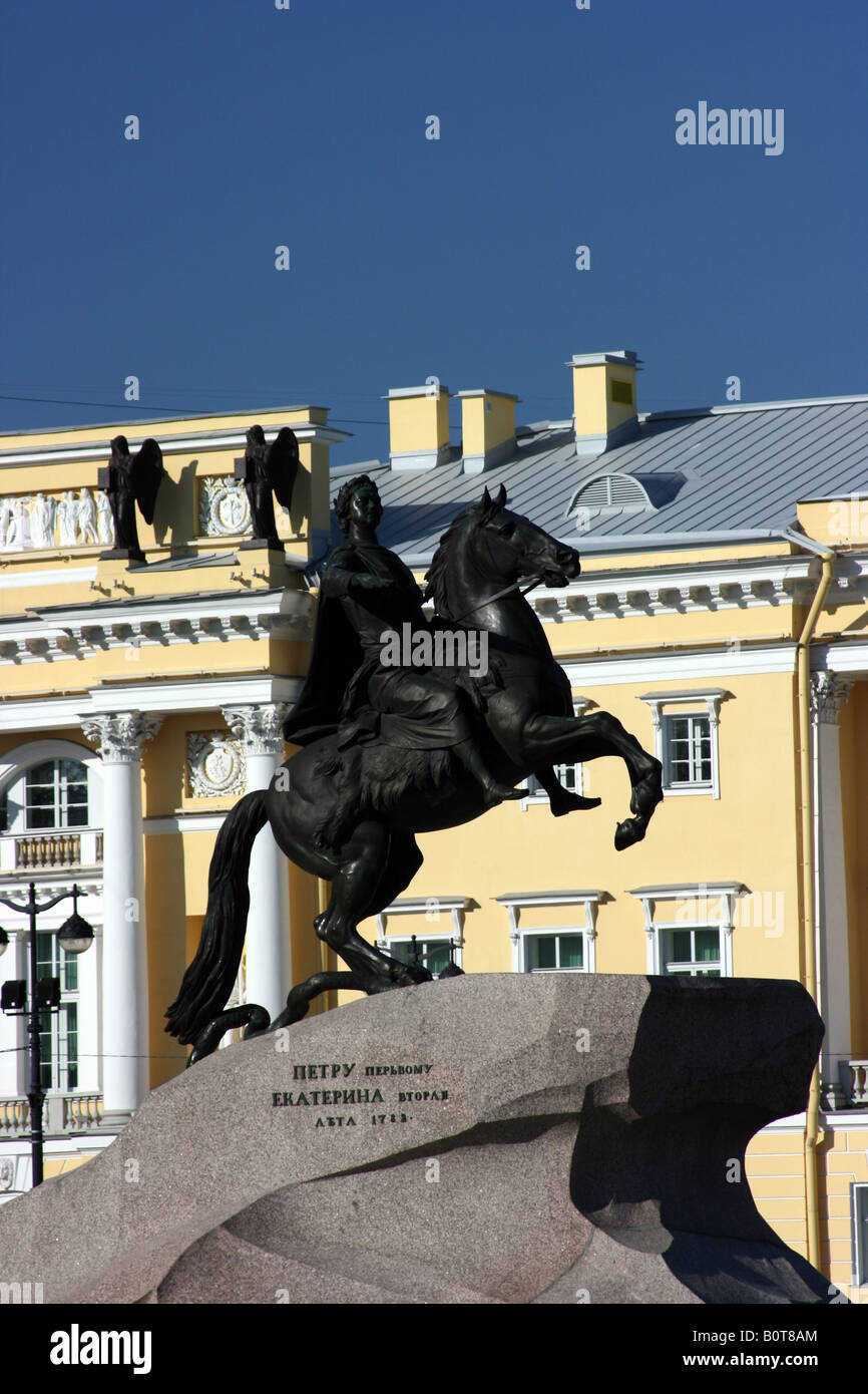Le cavalier de bronze statue, Saint Petersburg, Russie Banque D'Images