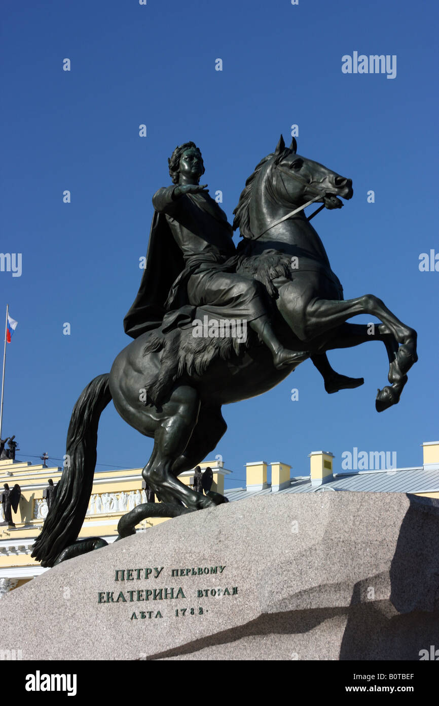Le cavalier de bronze statue, Saint Petersburg, Russie Banque D'Images