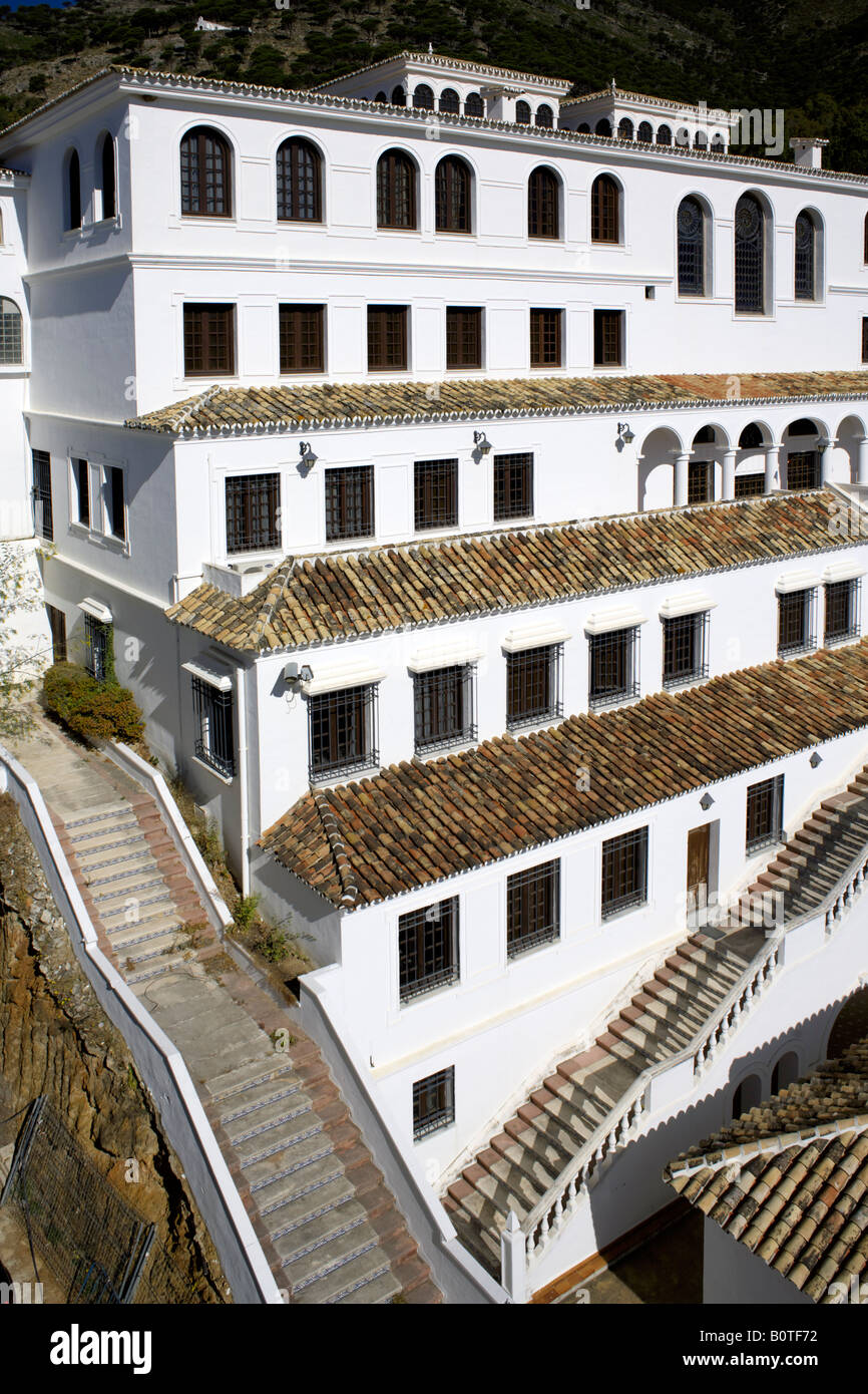 Vue arrière de l'hôtel de ville de Mijas Mijas Pueblo, Costa del Sol, Andalousie, Espagne Banque D'Images