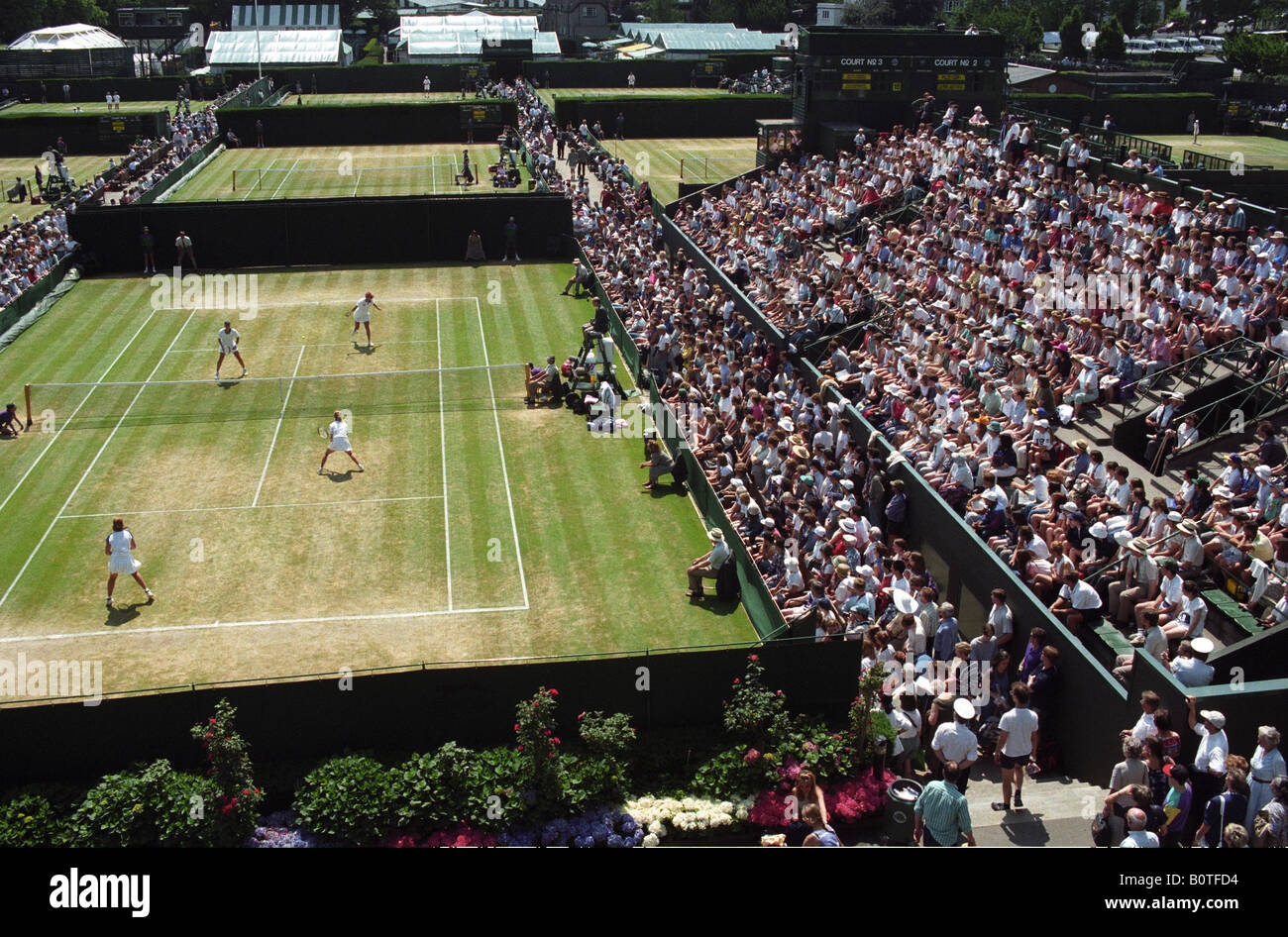 Tennis de Wimbledon 1995 Les courts de Wimbledon Banque D'Images