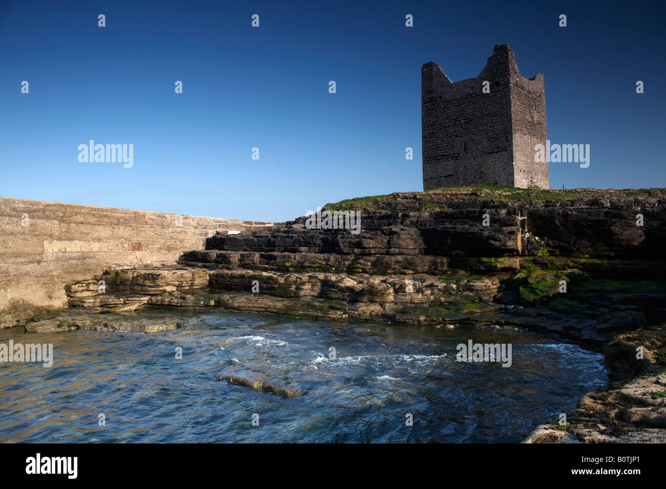 O'Dowd roslea roslee Accueil château de la ODowd chieftains construit en 1207 easkey Comté de Sligo en république d'Irlande Banque D'Images