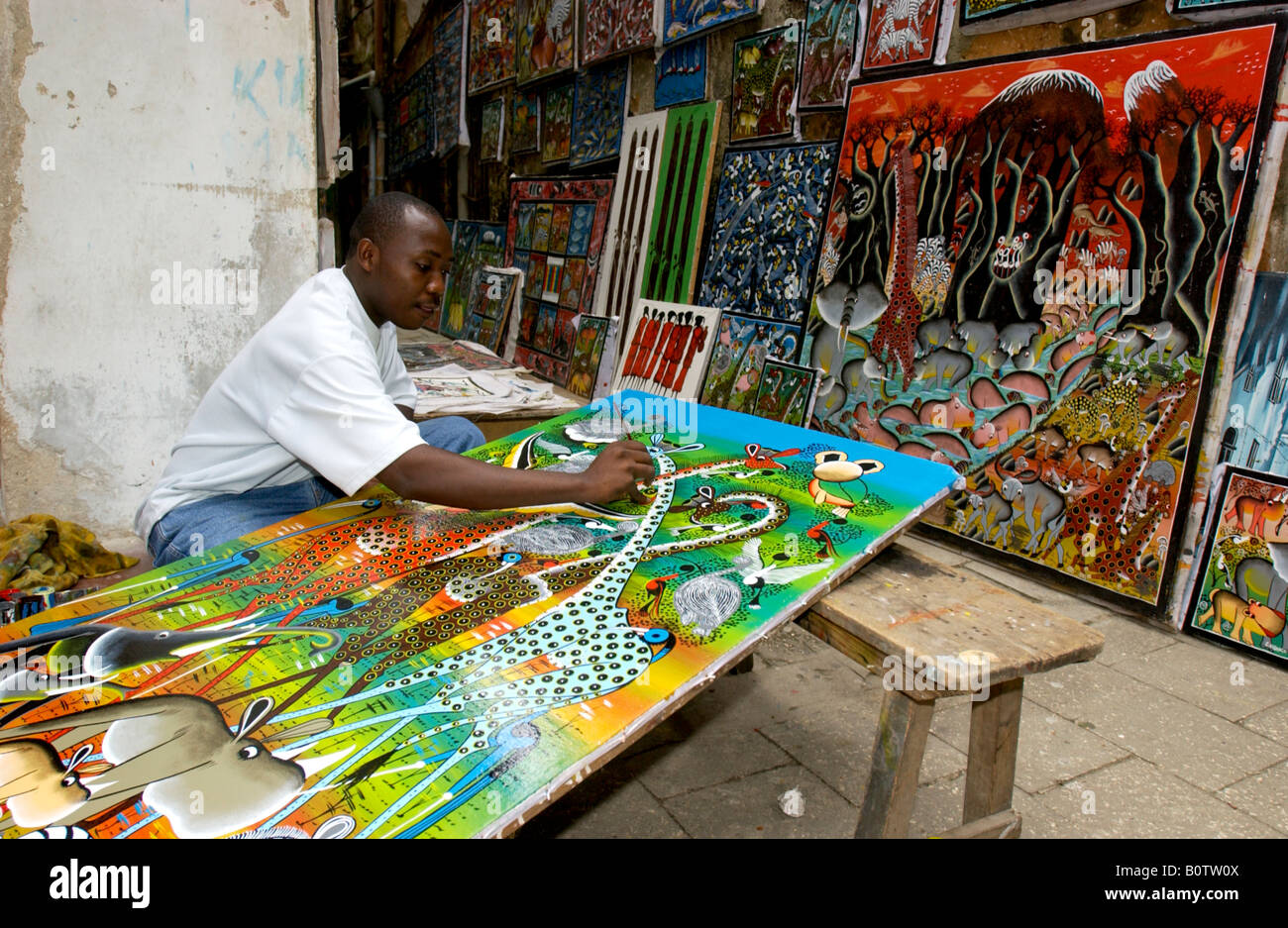 Zanzibar tinga tinga painting Banque de photographies et d’images à