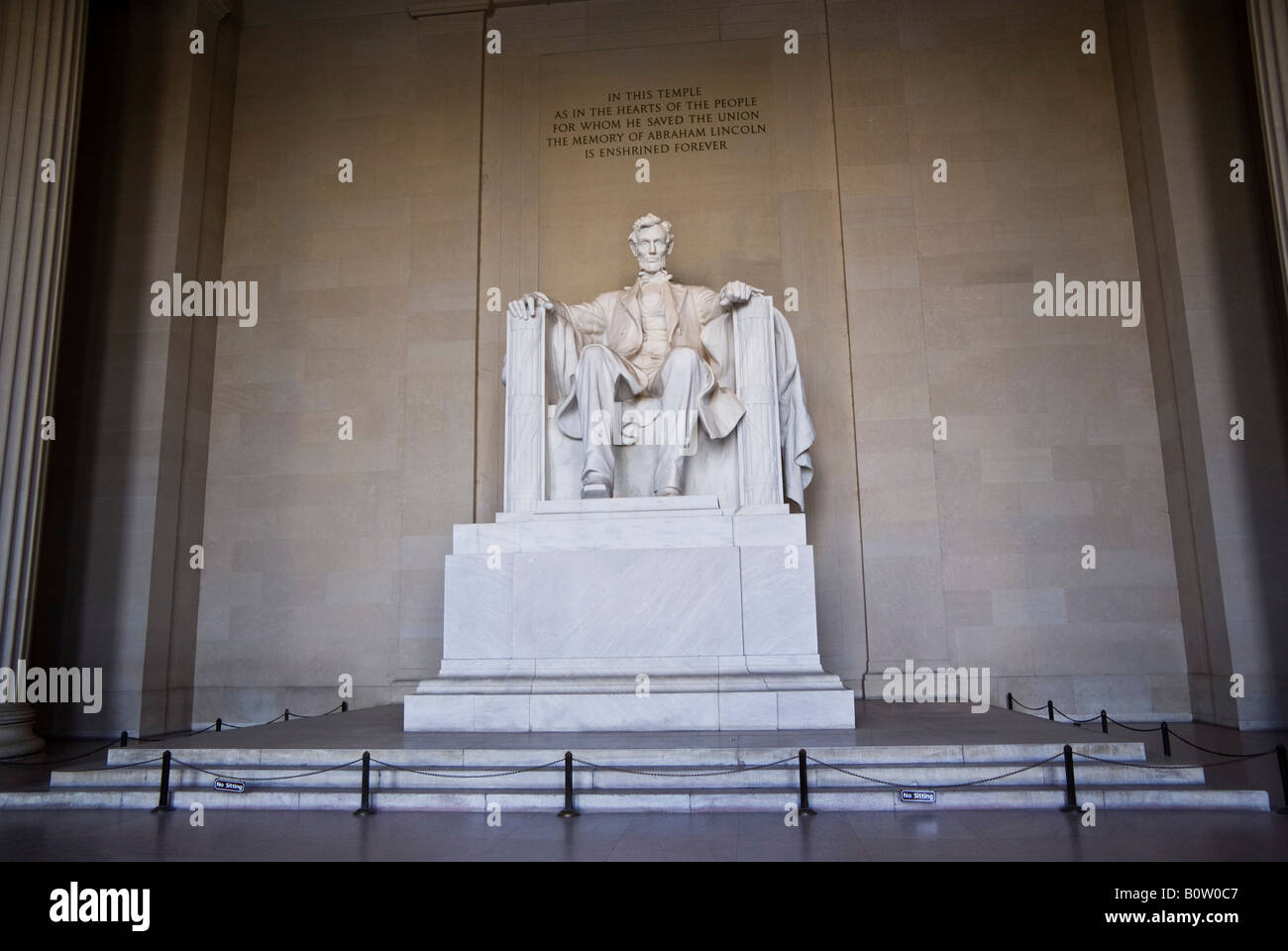 Lincoln Memorial - Abraham Lincoln statue dans le temple, Lincoln Park, Washington Banque D'Images