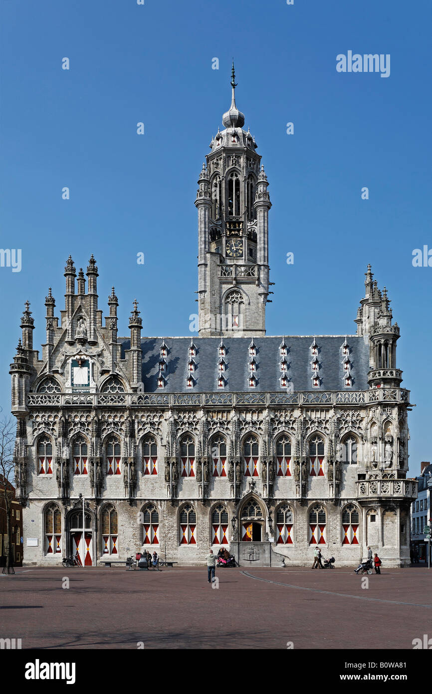 Hôtel de Ville du xve siècle, Stadthuis, Middelburg, Walcheren, Zélande, Pays-Bas Banque D'Images