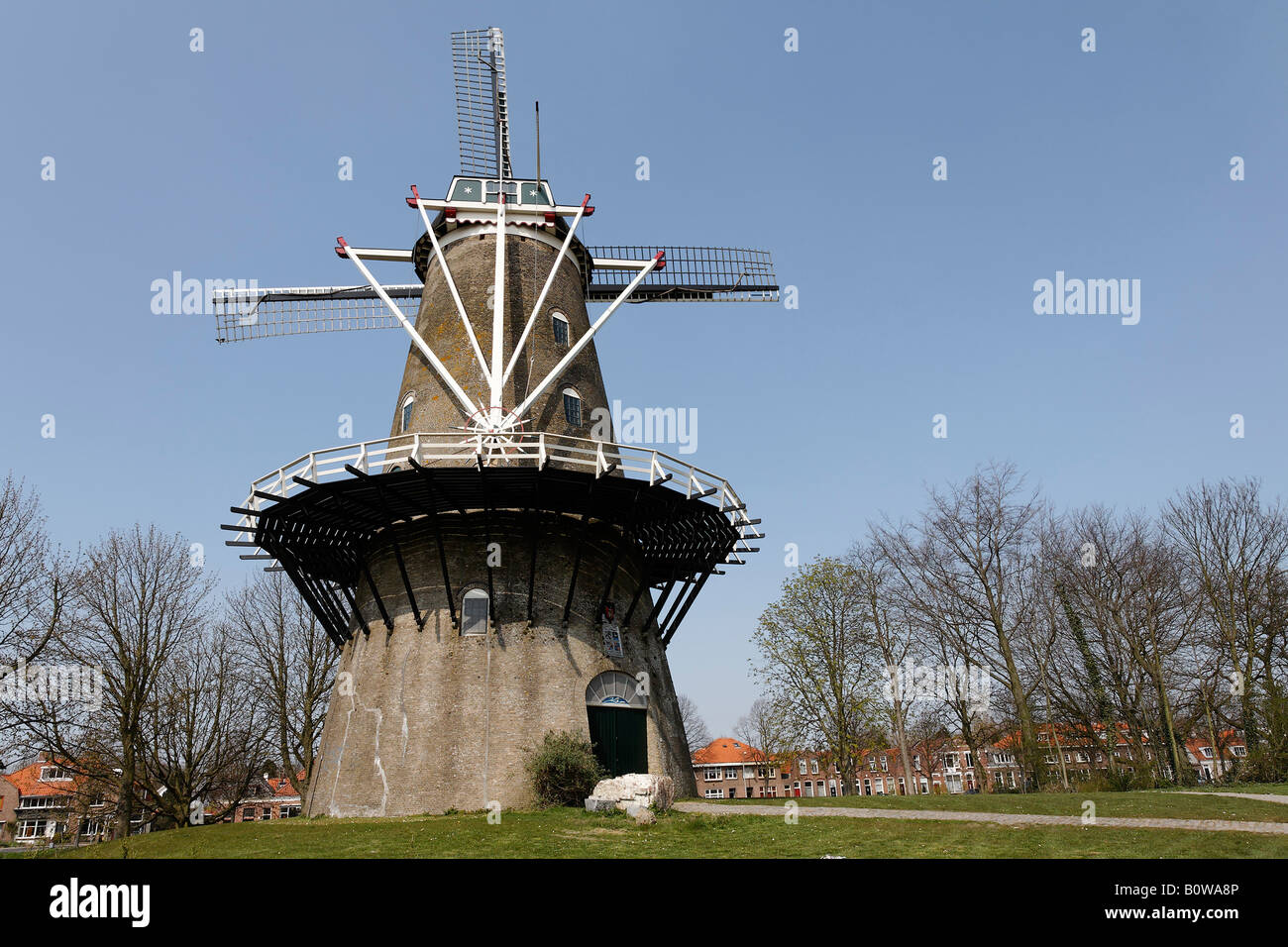 Seismolen, moulin à vent hollandais, Middelburg, Walcheren, Zélande, Pays-Bas Banque D'Images