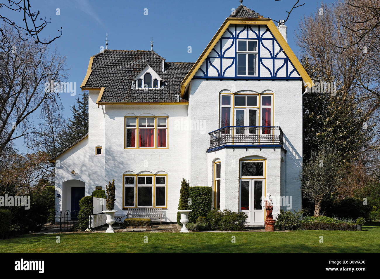 Villa ancienne rénovée, Seissingel, Middelburg, Walcheren, Zélande, Pays-Bas Banque D'Images