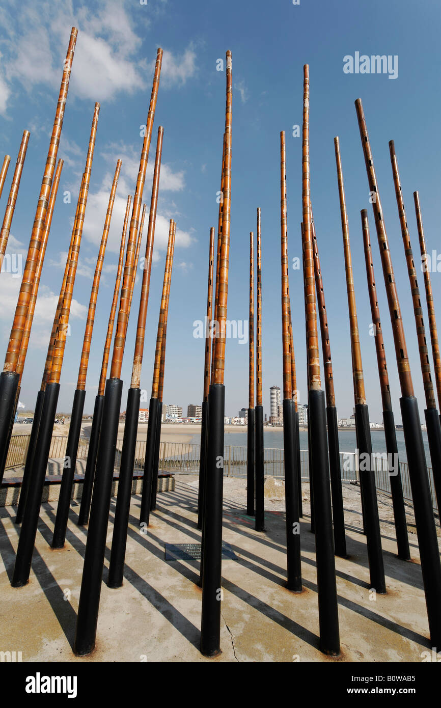 Vent bambou organe créé comme aucun art, Vlissingen, Walcheren, Zélande, Pays-Bas, Europe Banque D'Images