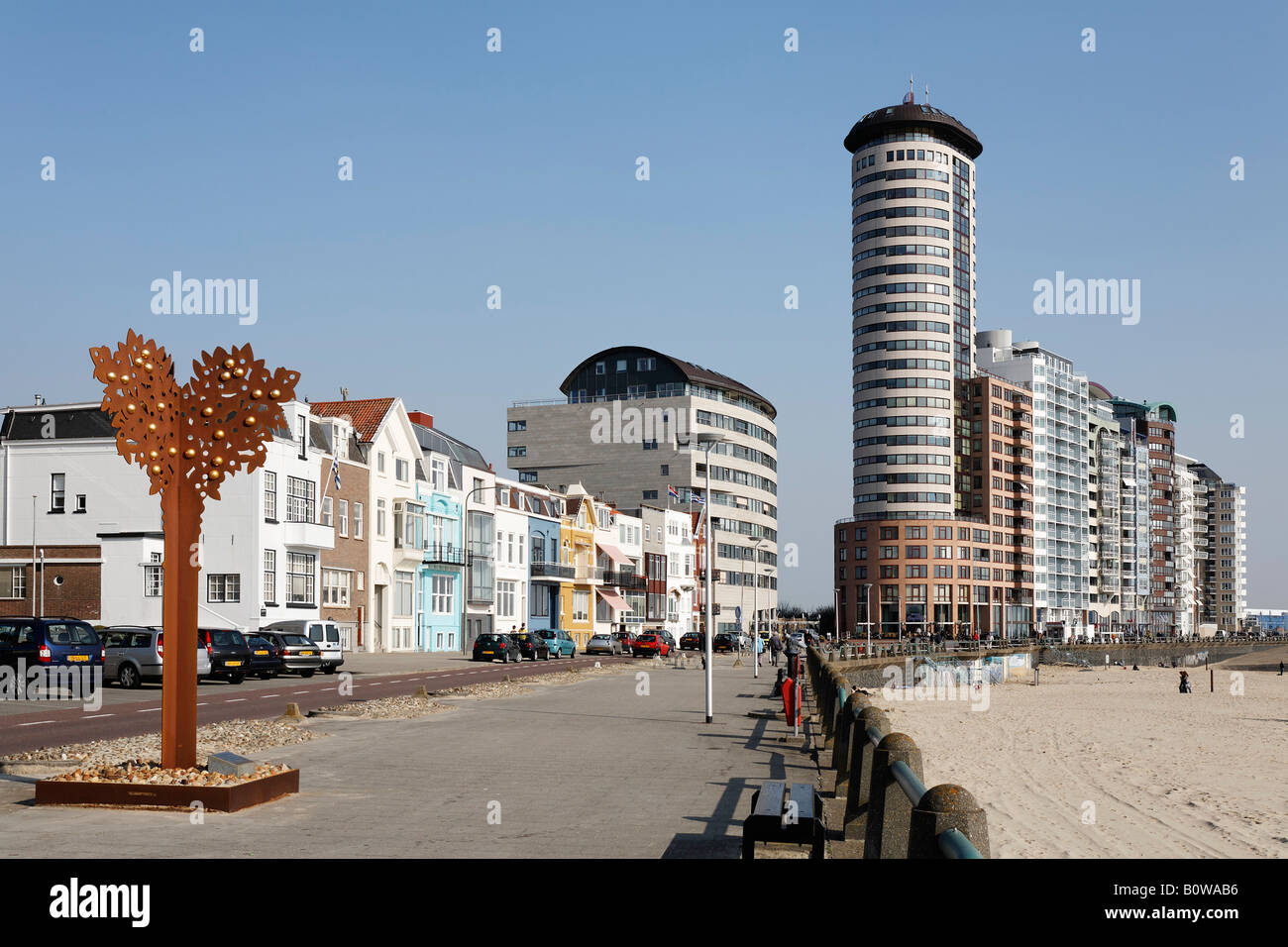 Les bâtiments de grande hauteur, Boulevard Evertsen, Vlissingen, Walcheren, Zélande, Pays-Bas, Europe Banque D'Images
