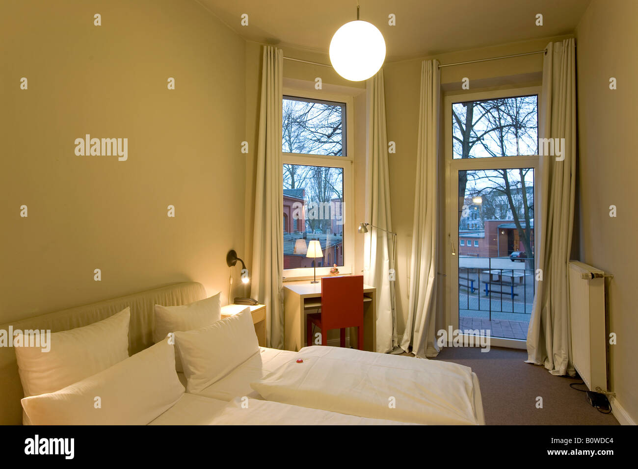 Chambre d'hôtel à Fritz Hotel, Schanzenviertel, Hambourg, Allemagne, Europe Banque D'Images