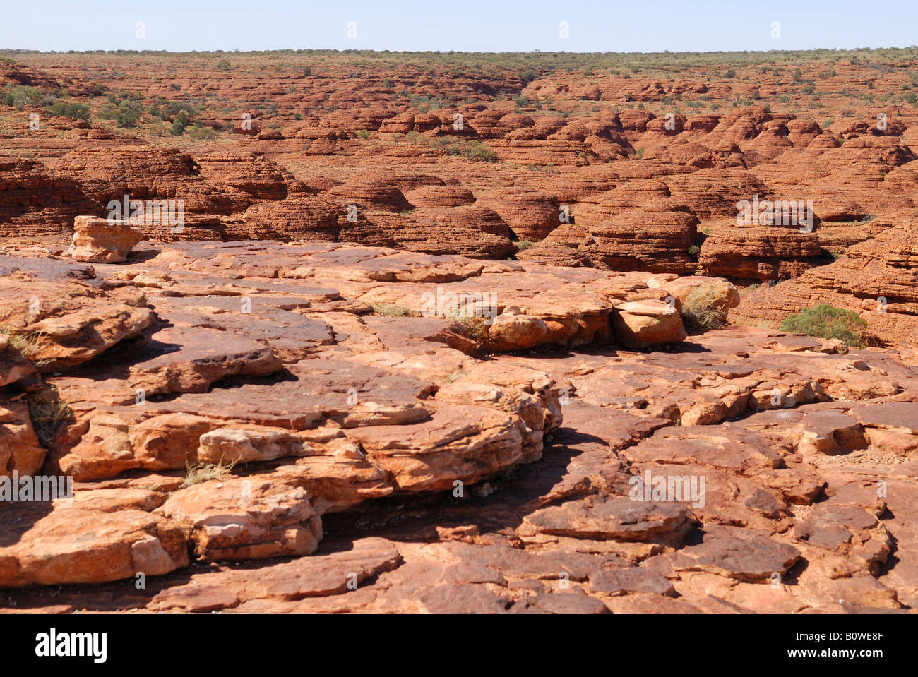 Vue de la cité perdue de dômes de grès à l'extrémité sud de Kings Canyon, Watarrka National Park, Territoire du Nord, Australie Banque D'Images