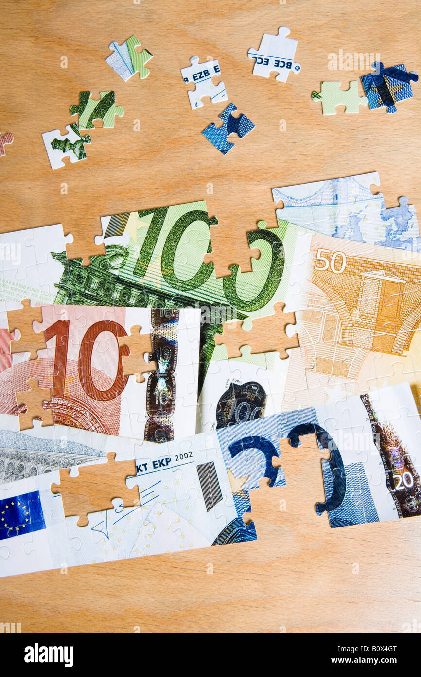 Puzzle de la monnaie européenne Banque D'Images