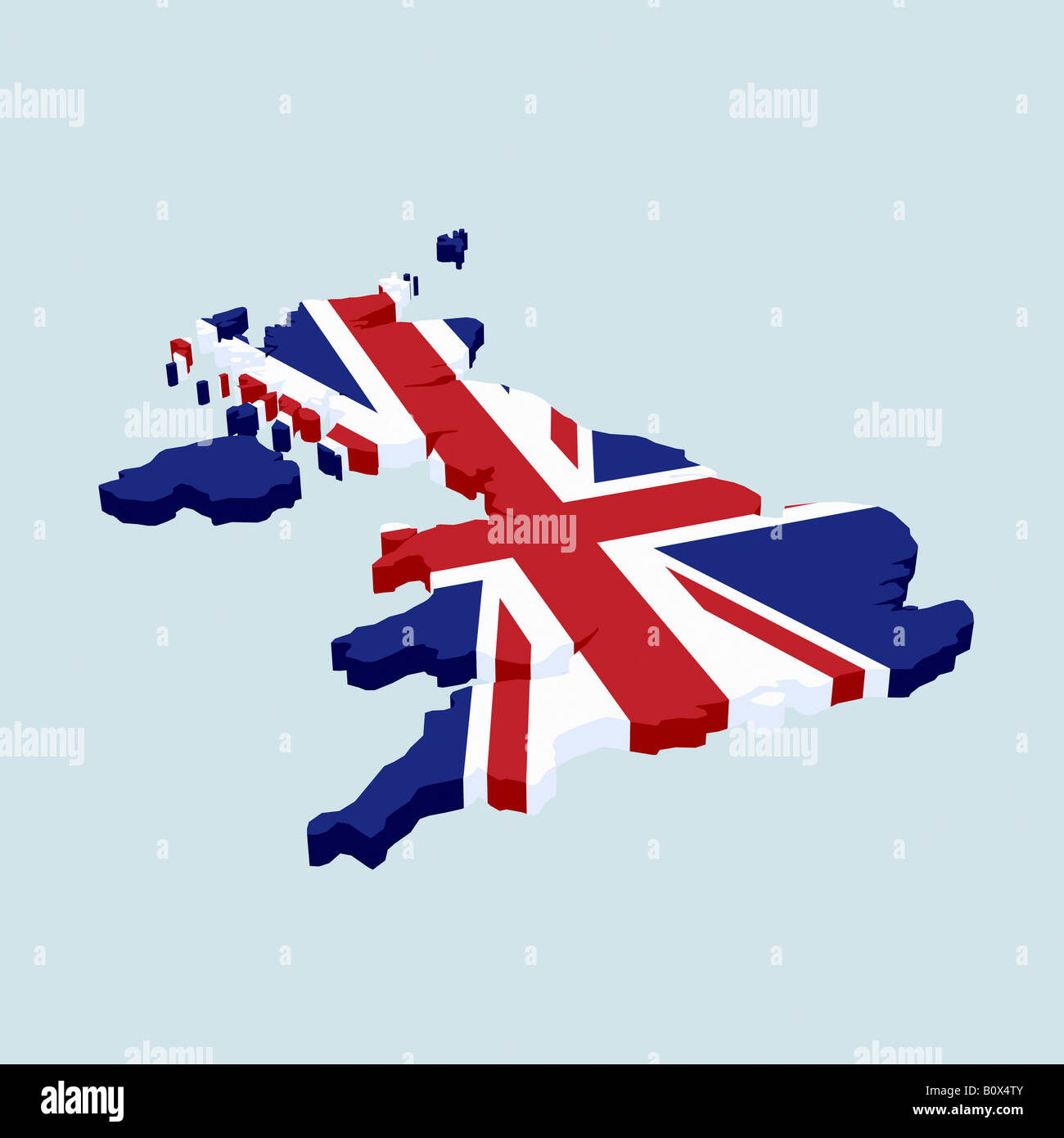 Drapeau britannique dans la forme de Grande-Bretagne Banque D'Images