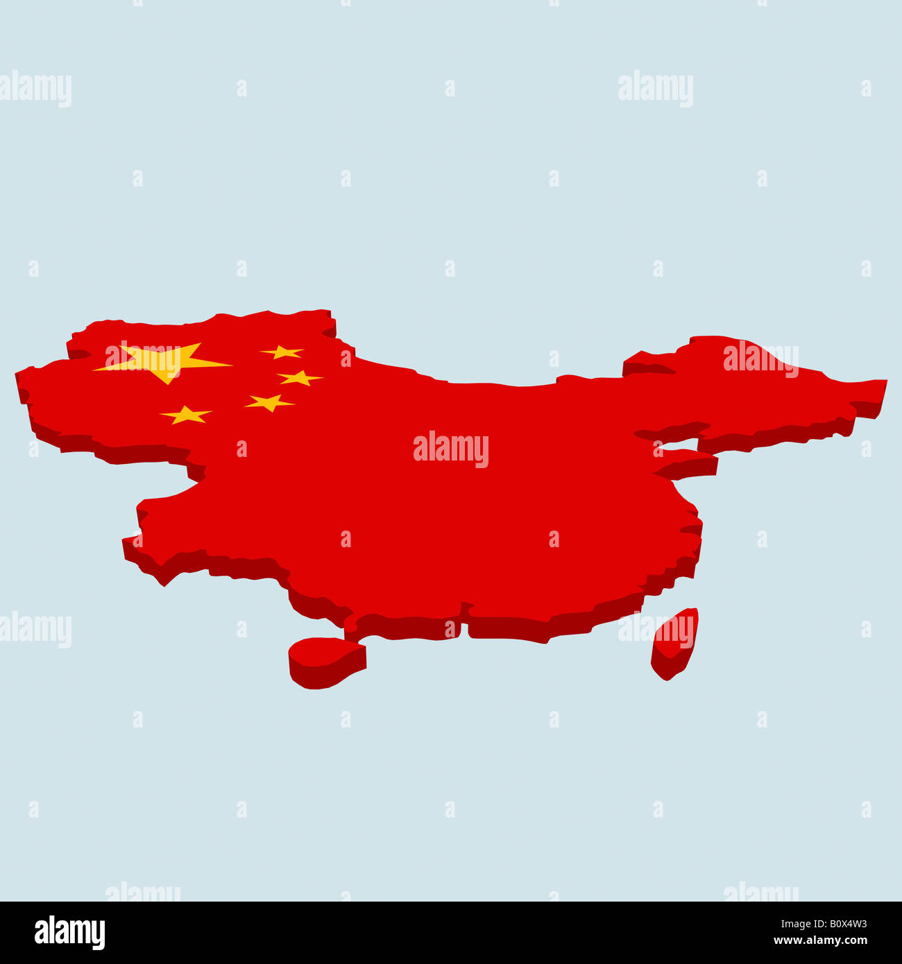 La carte chinoise en forme de chine Banque D'Images