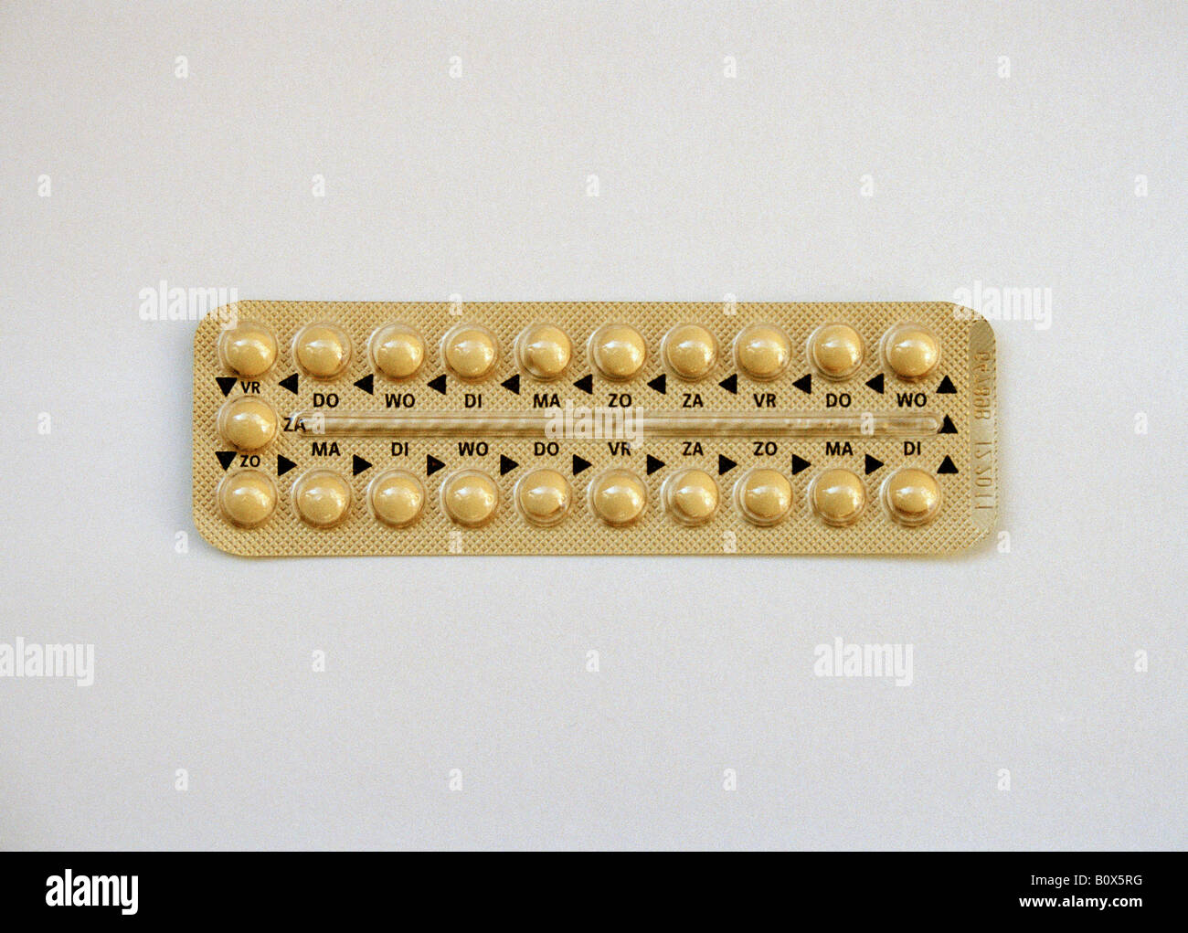 Un paquet de pilules contraceptives Banque D'Images