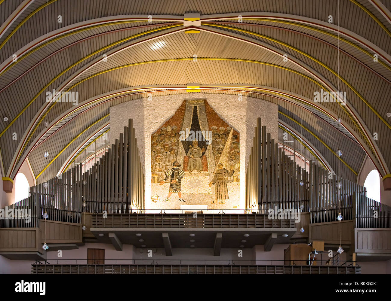 Mosaic et d'orgue dans l'Dreifaltrgkeitskirche (église de la Sainte Trinité) vers l'Allemagne Banque D'Images