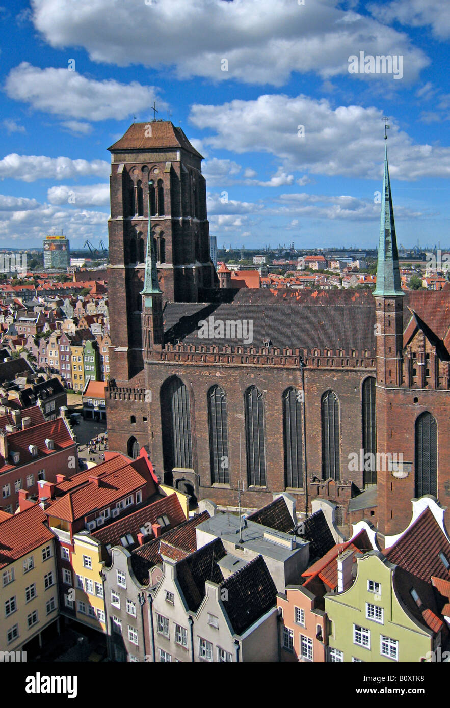 Marienkirche, Eglise St Mary, plus grande église construction de briques, Pologne, Gdansk Gedansk Banque D'Images