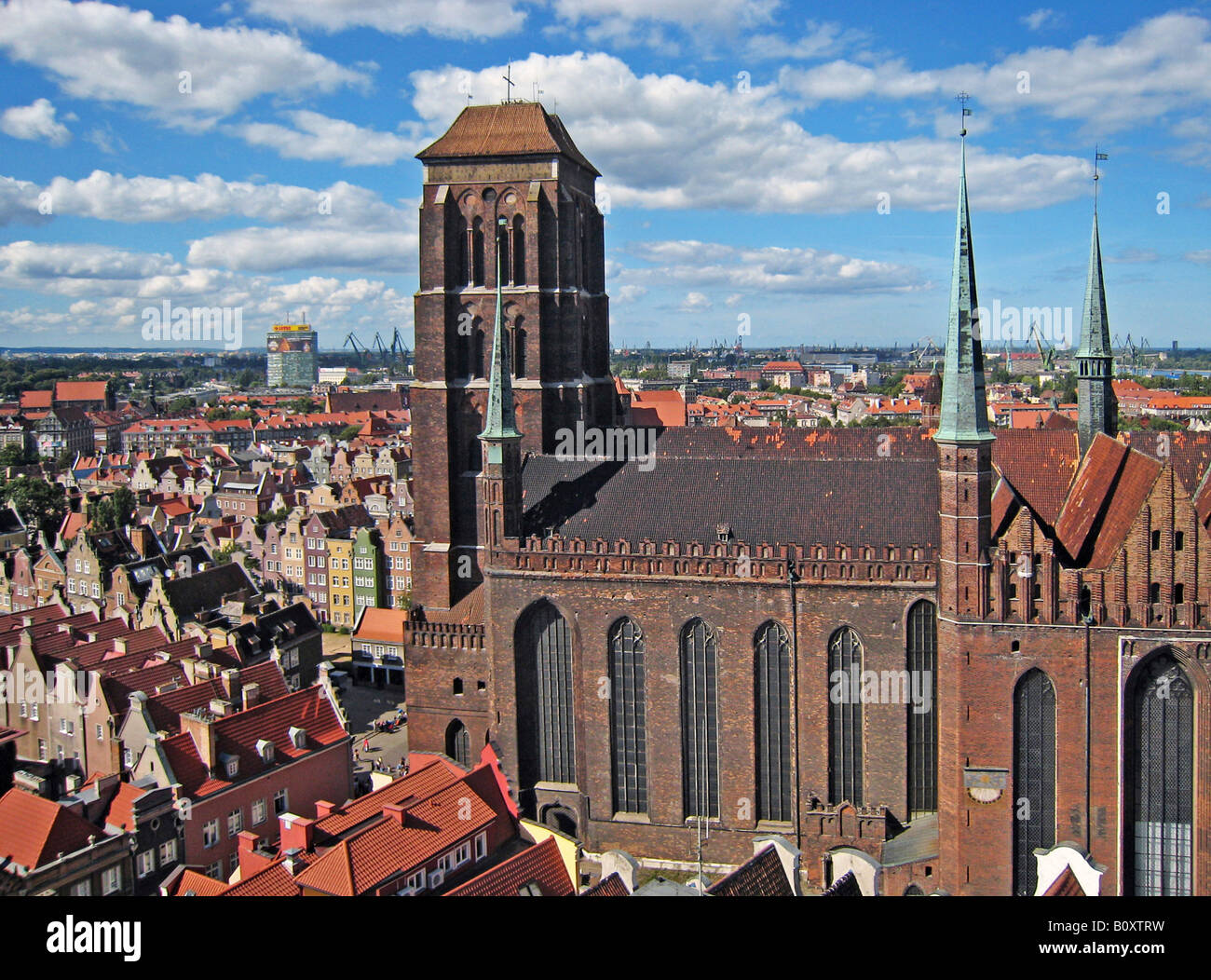 Marienkirche, Eglise St Mary, plus grande église construction de briques, Pologne, Gdansk Gedansk Banque D'Images