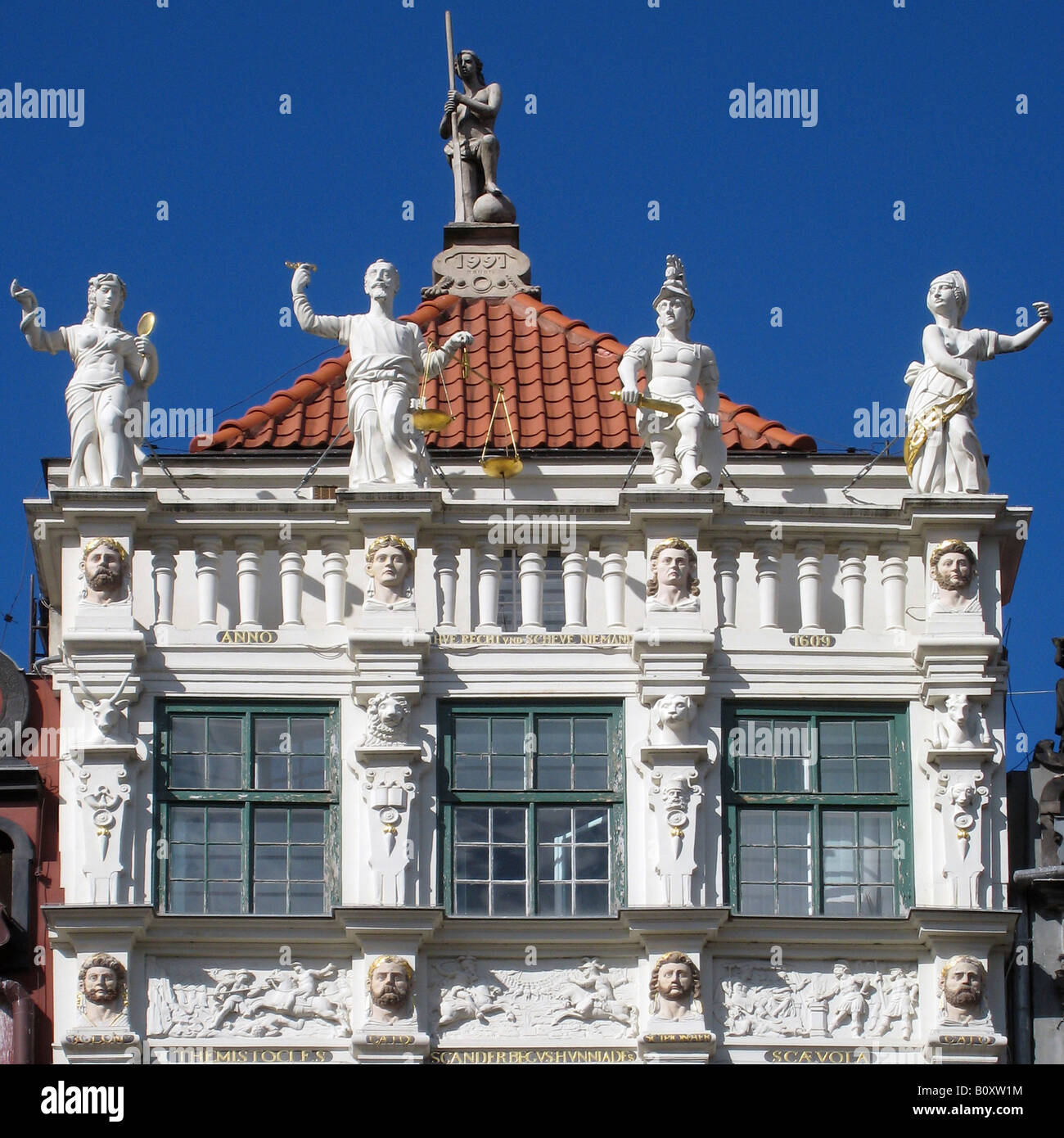 Façade en Long Lane, Pologne, Gdansk Banque D'Images