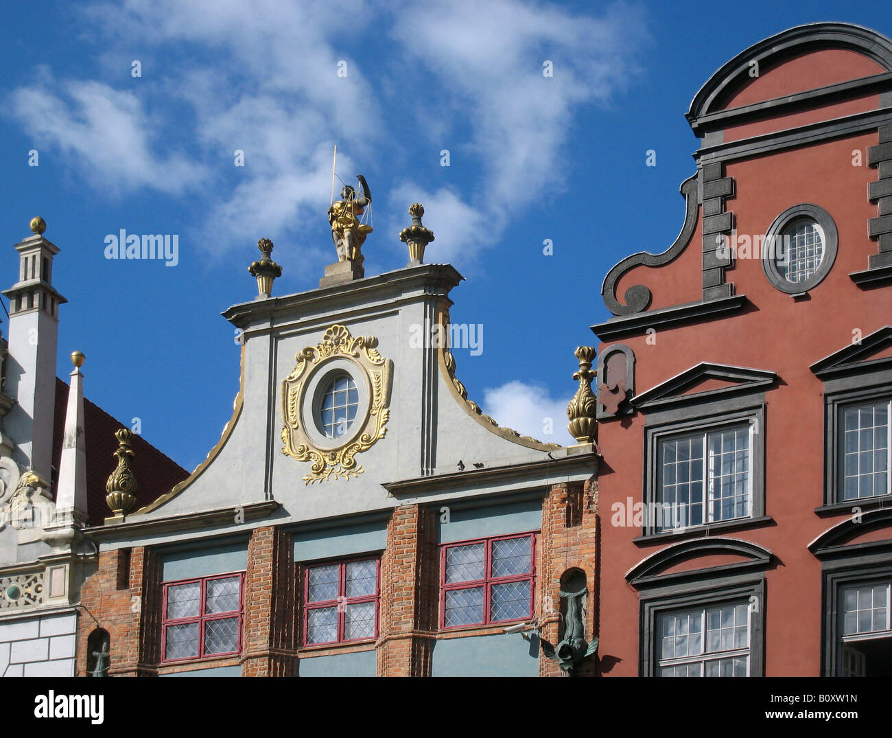 Façade en Long Lane, Pologne, Gdansk Banque D'Images