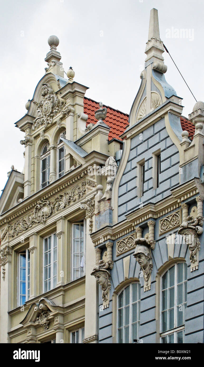 Façades en Long Lane, Pologne, Gdansk Banque D'Images