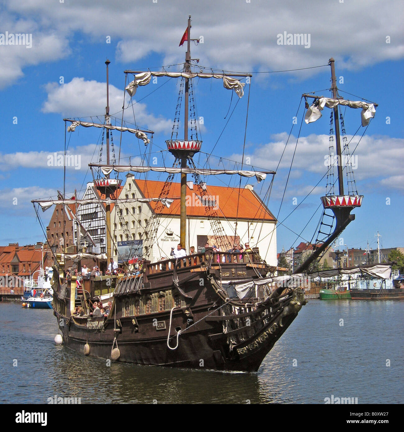 Exkursion historique bateau sur Relax s, Pologne, Motlawa Gdansk Banque D'Images