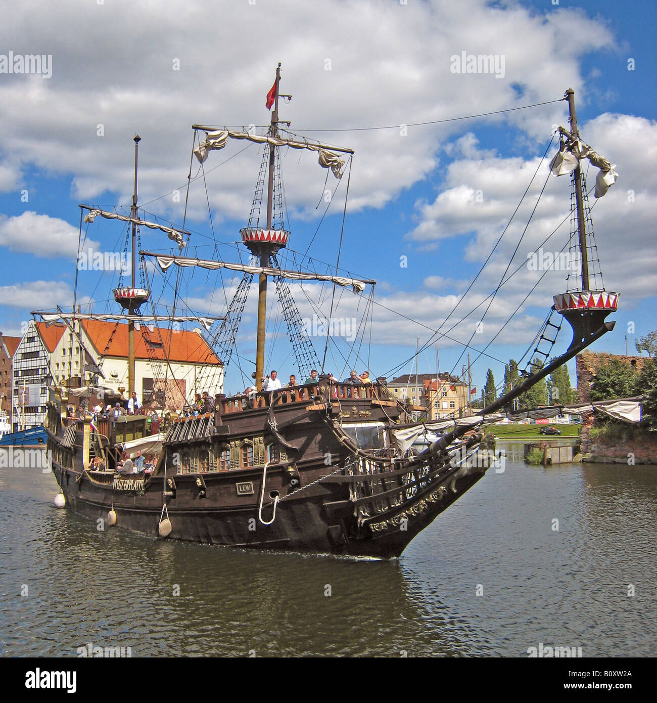 Exkursion historique bateau sur Relax s, Pologne, Motlawa Gdansk Banque D'Images