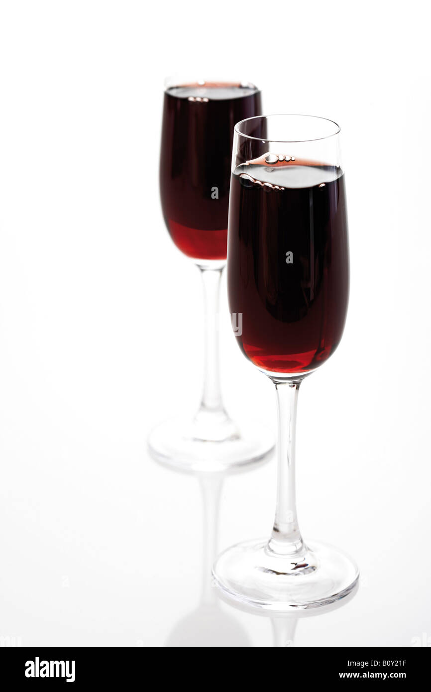 Deux verres à vin de Porto Banque D'Images