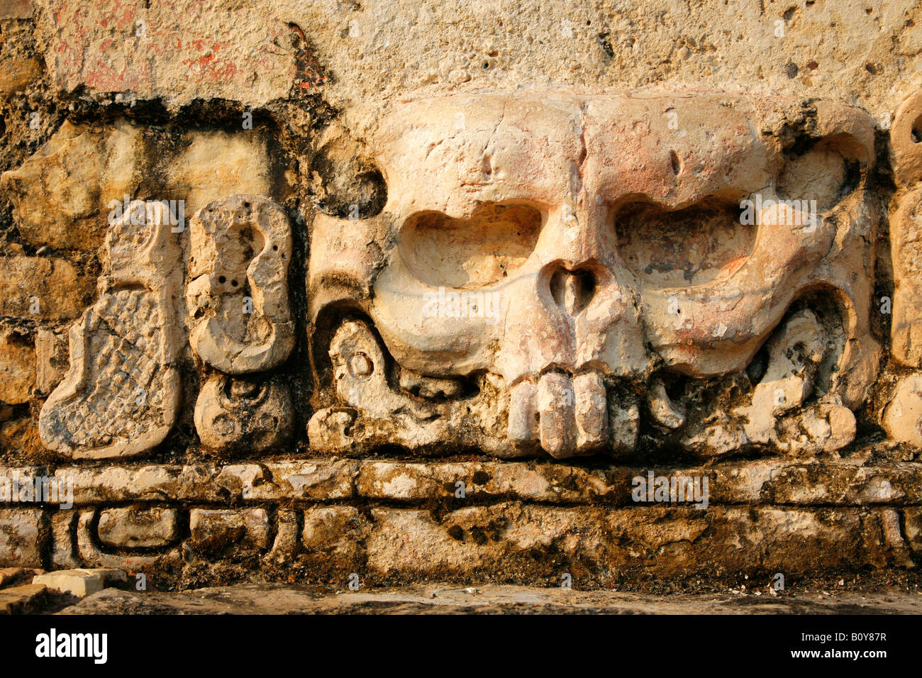 Releif détail du Grupo de Inscripciones ou Inscriptiptions groupe au Mexique Chiapas Palenque Ruins Banque D'Images