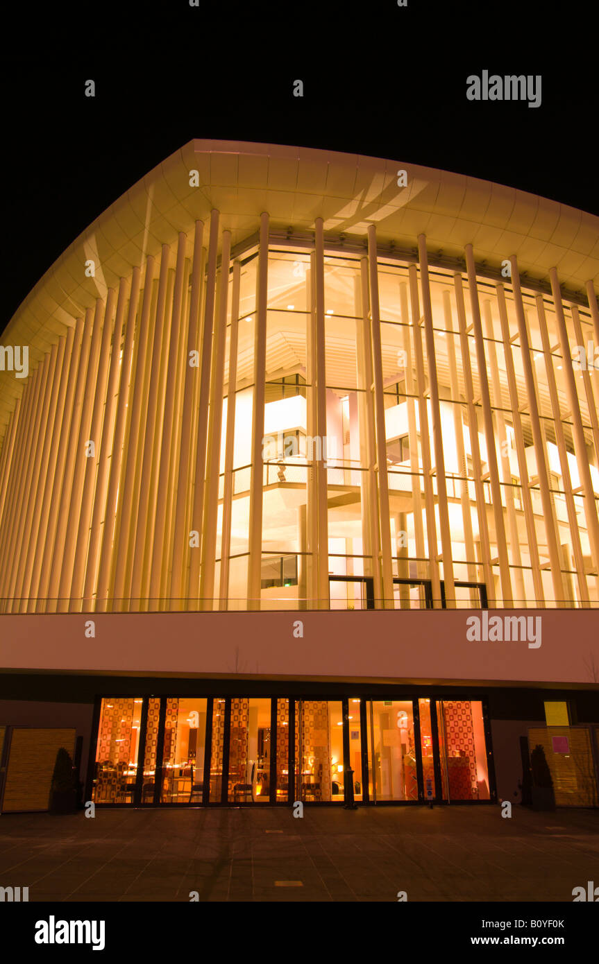 Philharmonie de Luxembourg, à Luxembourg, Kirchberg, nuit Banque D'Images