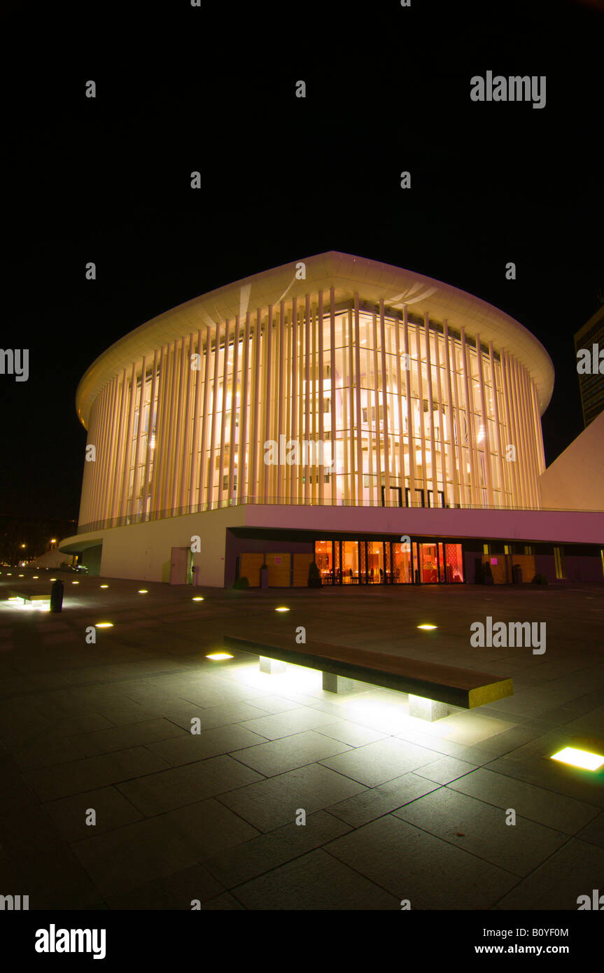 Philharmonie de Luxembourg, à la nuit, Luxembourg, Kirchberg, Luxembourg Banque D'Images