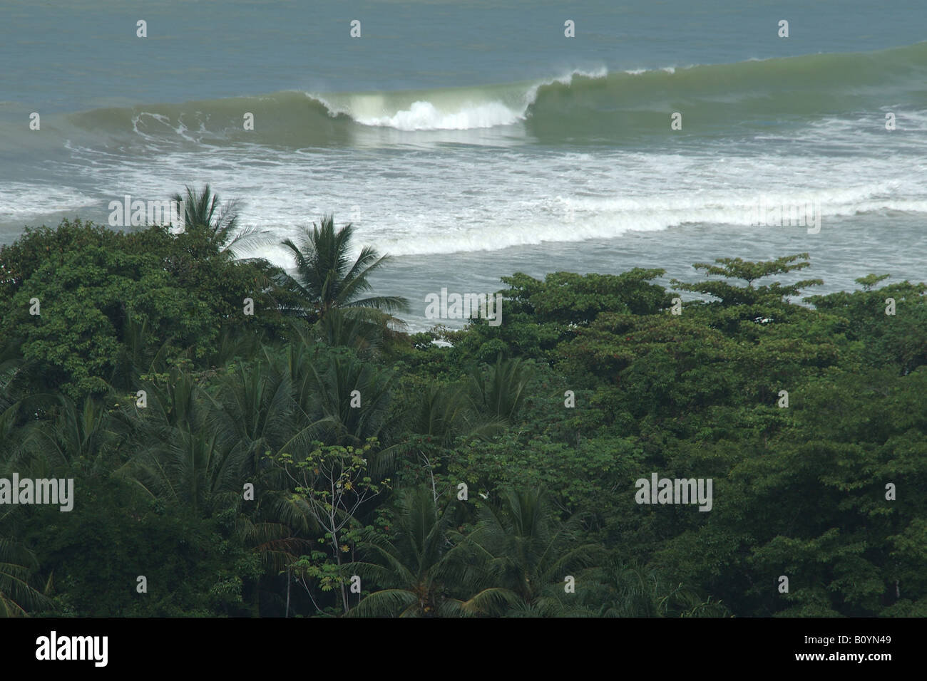 Wawes onde Océan mer Hacienda Barù Costarica Dominical forêt tropicale pluviale foresta foresta tropicale oceano pacifico mare Banque D'Images