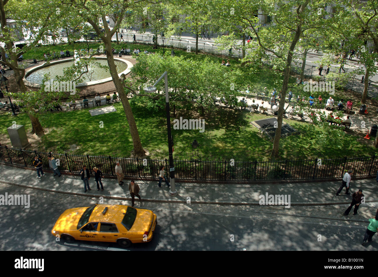 Bowling Green Park dans le Lower Manhattan à New York Banque D'Images