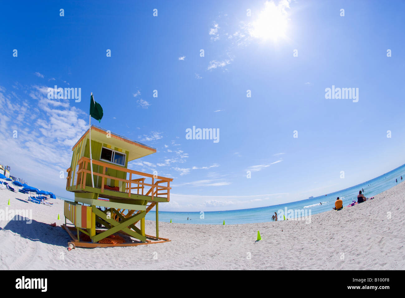 Lifeguard tower, Miami Beach, South Beach, Miami, Floride Banque D'Images