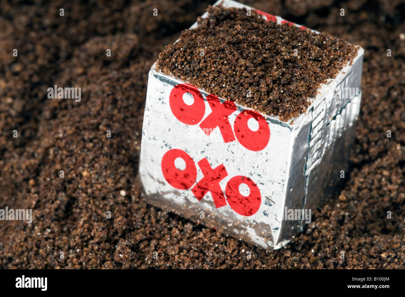 Cube OXO et émietté Banque D'Images
