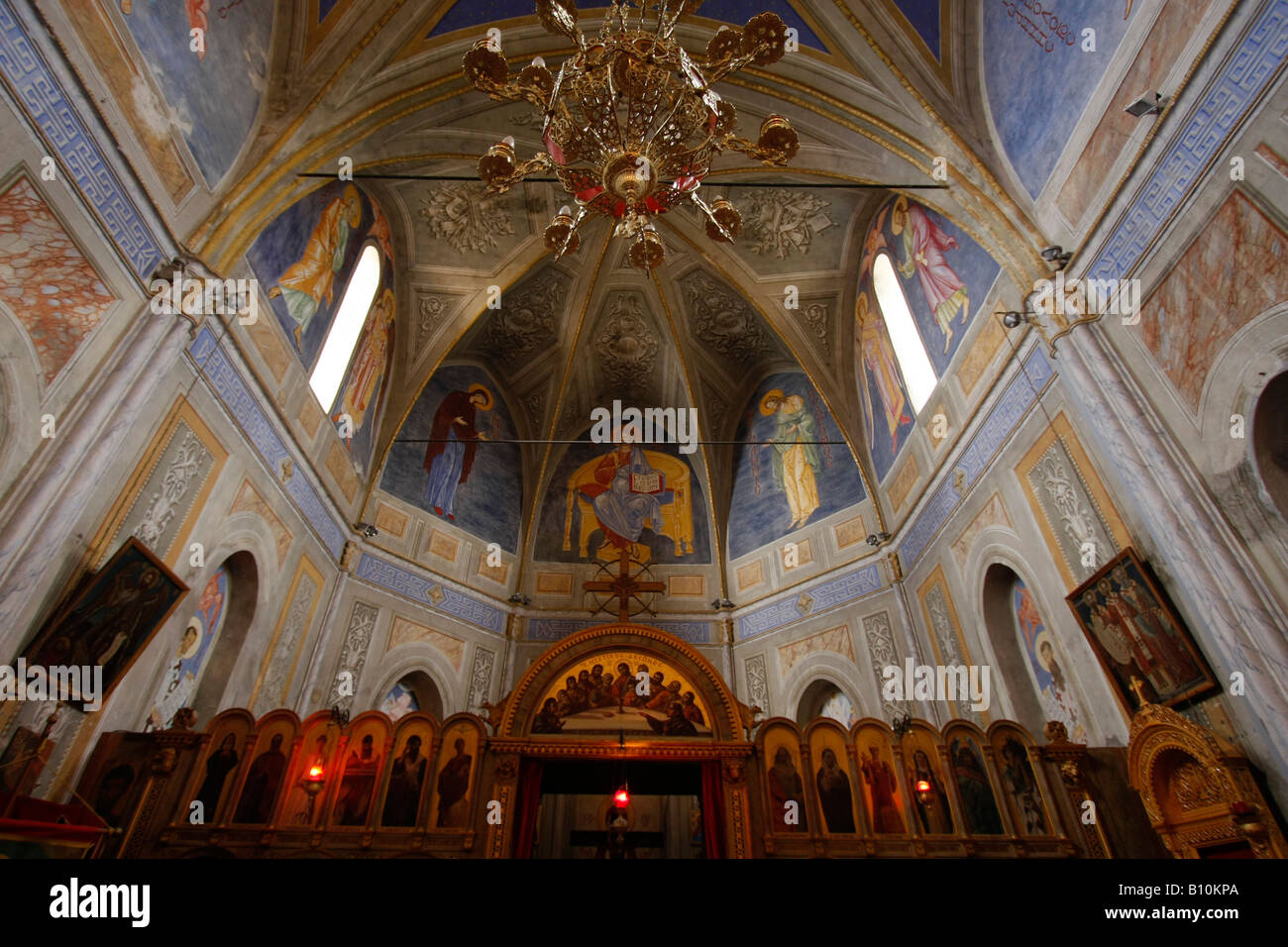 À l'intérieur de l'église grecque de Cargèse Corse France Banque D'Images