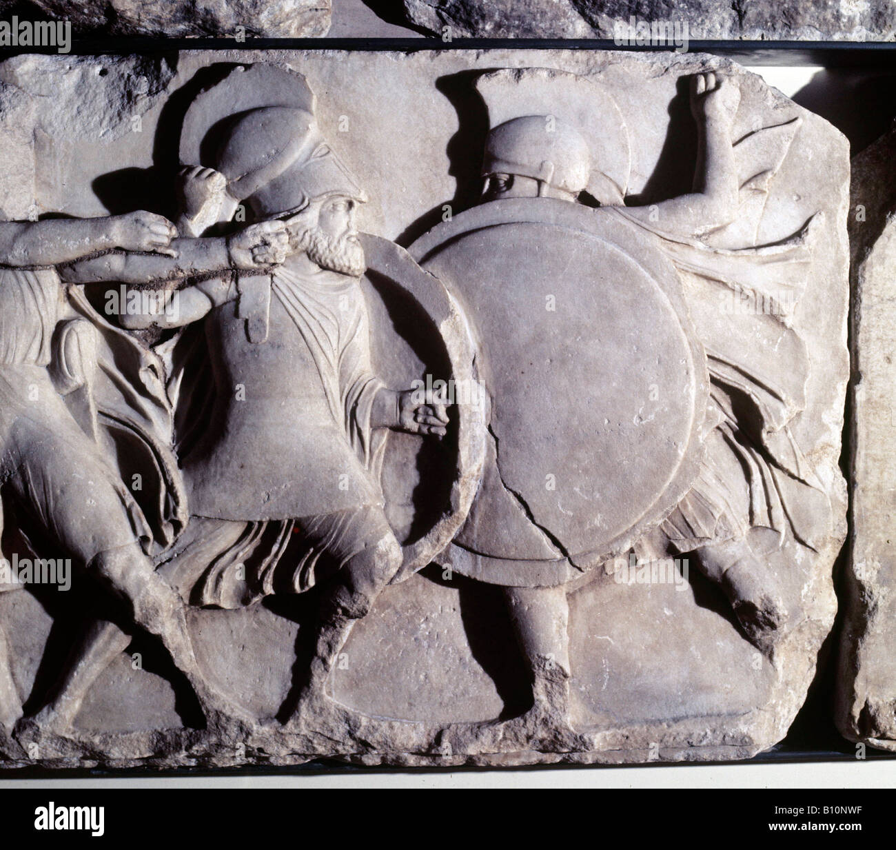 Guerriers hoplites au combat. Néréide Monument. 5e c BC Banque D'Images