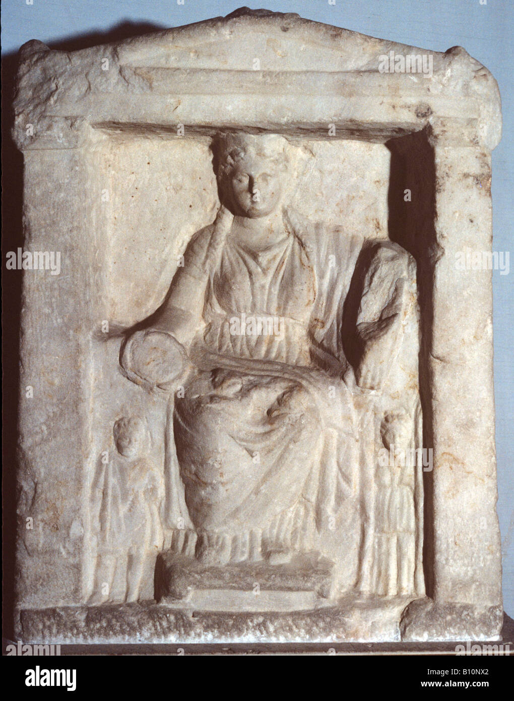 Mère des dieux grecs, le soulagement. 4ème siècle avant J.-C.. Trouvés dans Agora, Grèce Banque D'Images