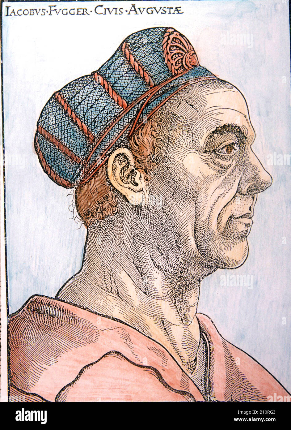 Profil de Jacob Fugger.marchand par Hans Burgkmair, Augsbourg. 16e siècle Banque D'Images