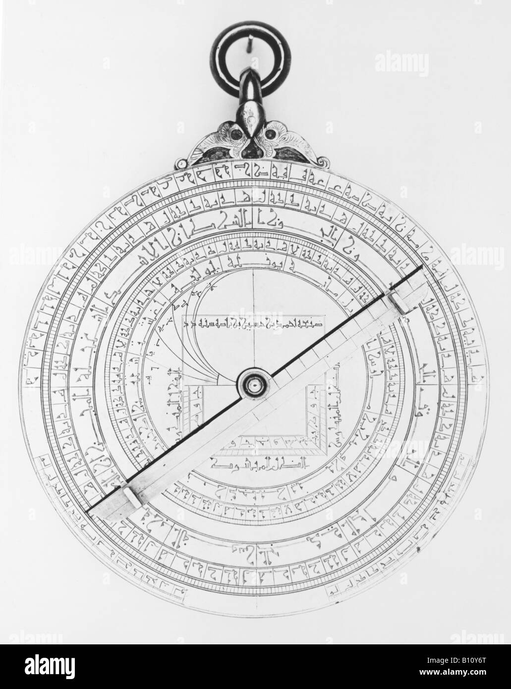 Un astrolabe Arabe du 15e siècle. Banque D'Images