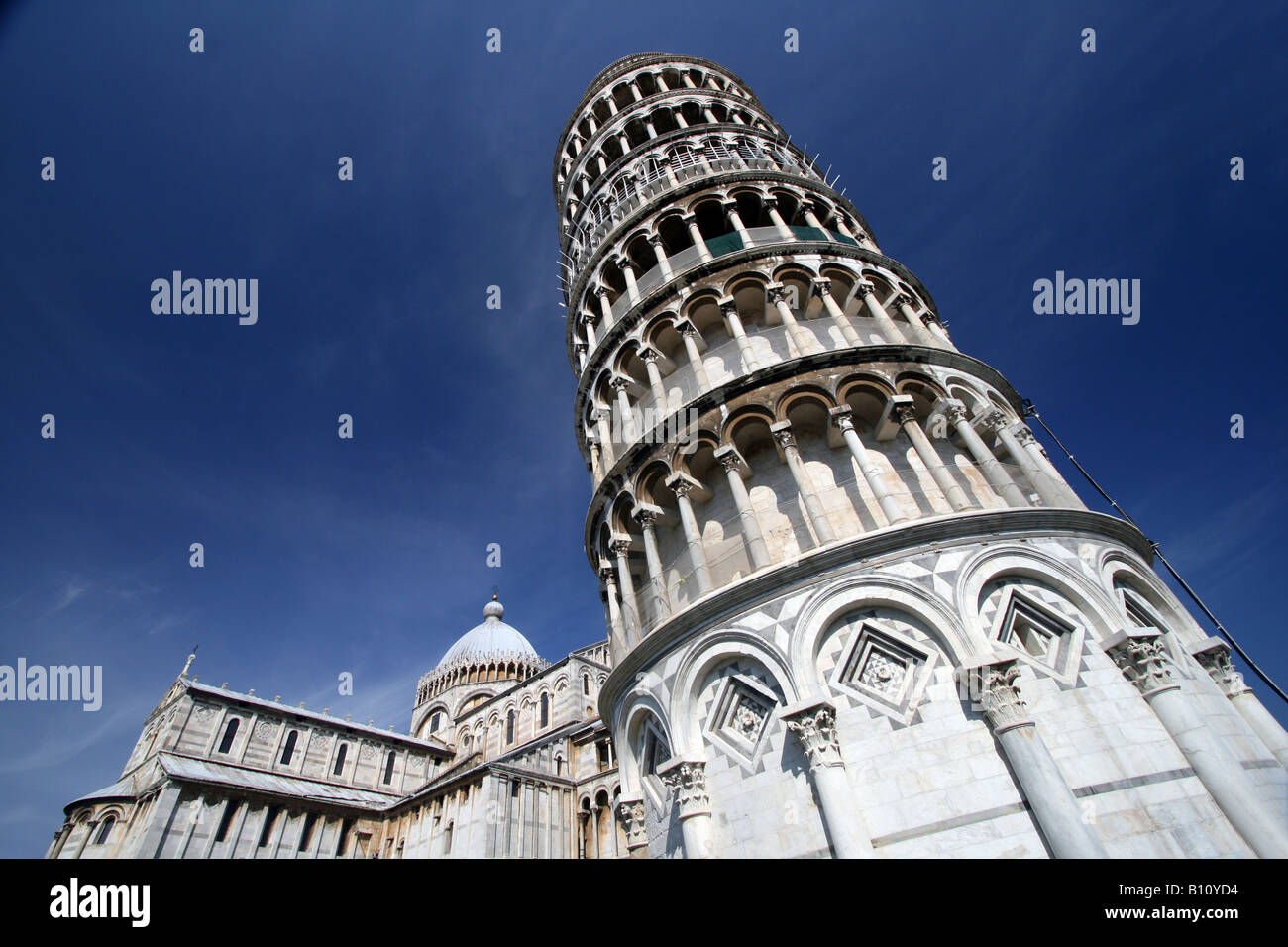 Vue sur la cathédrale et la Tour Penchée de Pise, Toscane, Italie Banque D'Images Vue sur la cathédrale et la Tour Penchée de Pise, Toscane, Italie Banque D'Images