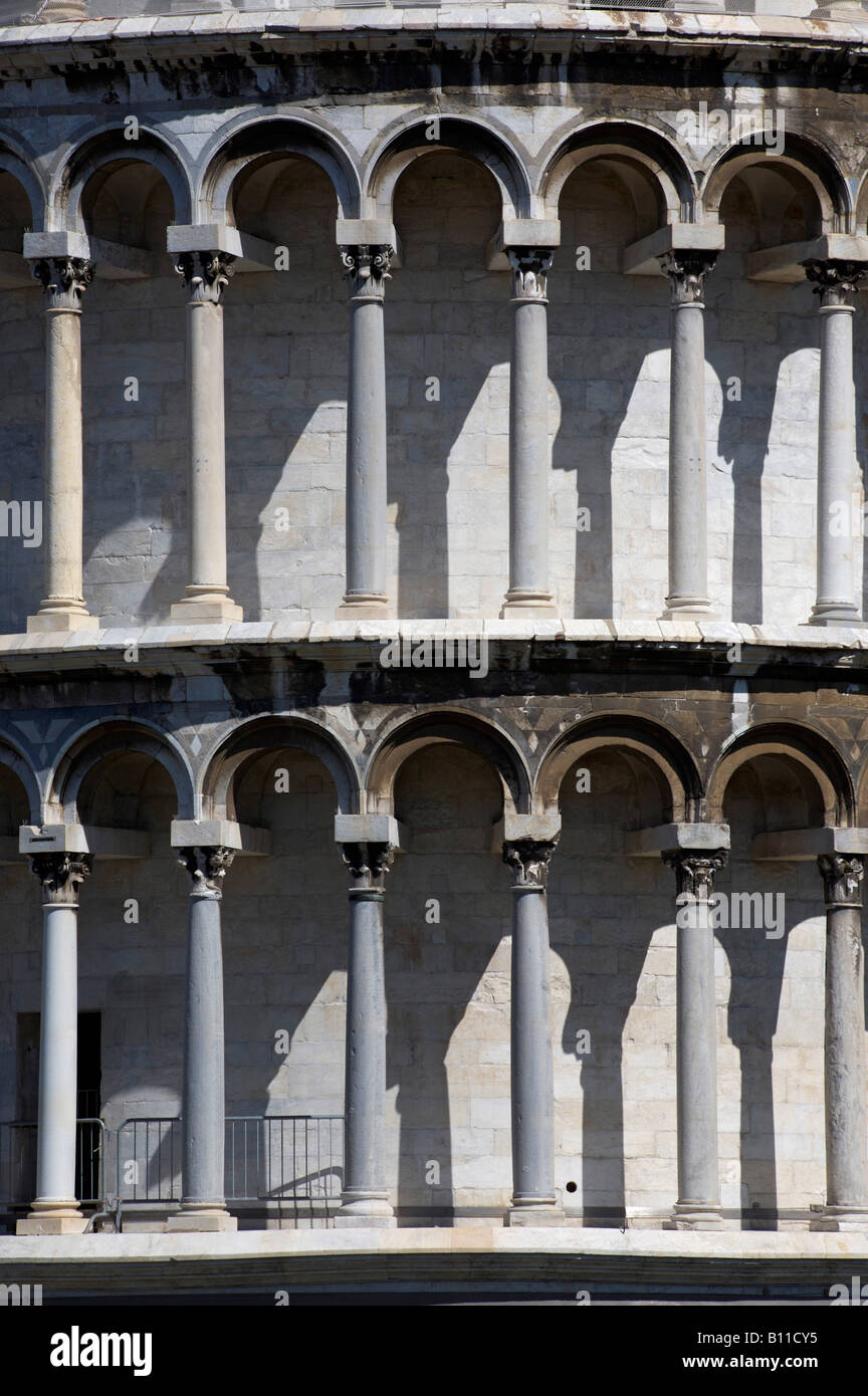 Pise, Le Campanile (Schiefer Turm), Laufgänge Banque D'Images