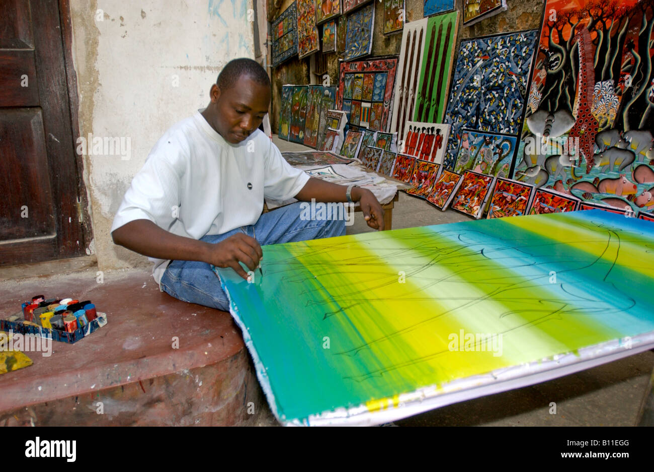 Zanzibar tinga tinga painting Banque de photographies et d’images à
