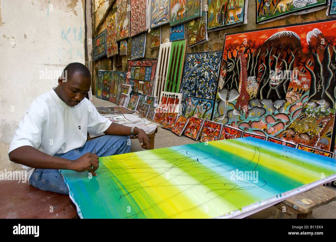 Zanzibar tinga tinga painting Banque de photographies et d’images à