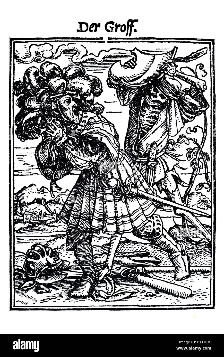 Le comte, comte, Hans Holbein le Jeune, Danse Macabre, 1538, Allemagne Banque D'Images