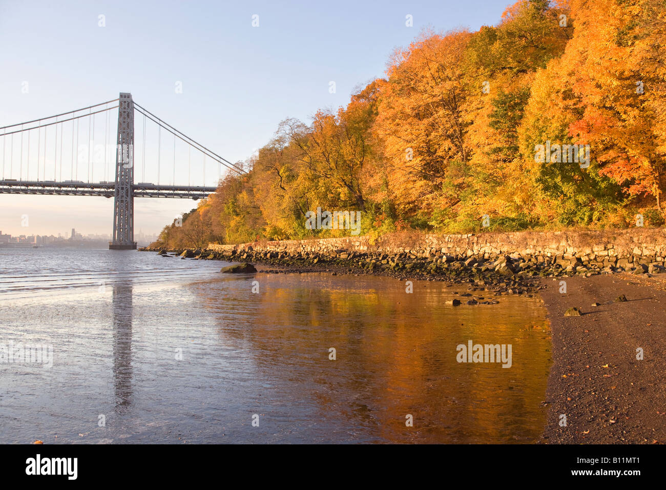 GEORGE WASHINGTON BRIDGE (©CASS GILBERT 1931) PALISSADES HUDSON RIVER NEW JERSEY USA Banque D'Images