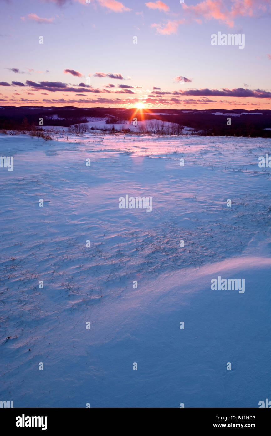 Paysage de neige HIVER RURAL PENNSYLVANIA USA Banque D'Images