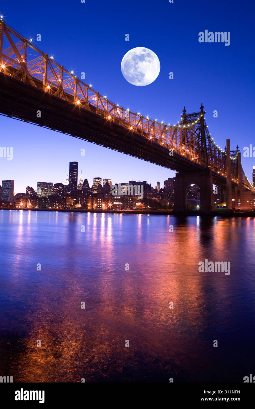 QUEENSBORO 59TH STREET BRIDGE EAST RIVER MANHATTAN NEW YORK CITY USA Banque D'Images