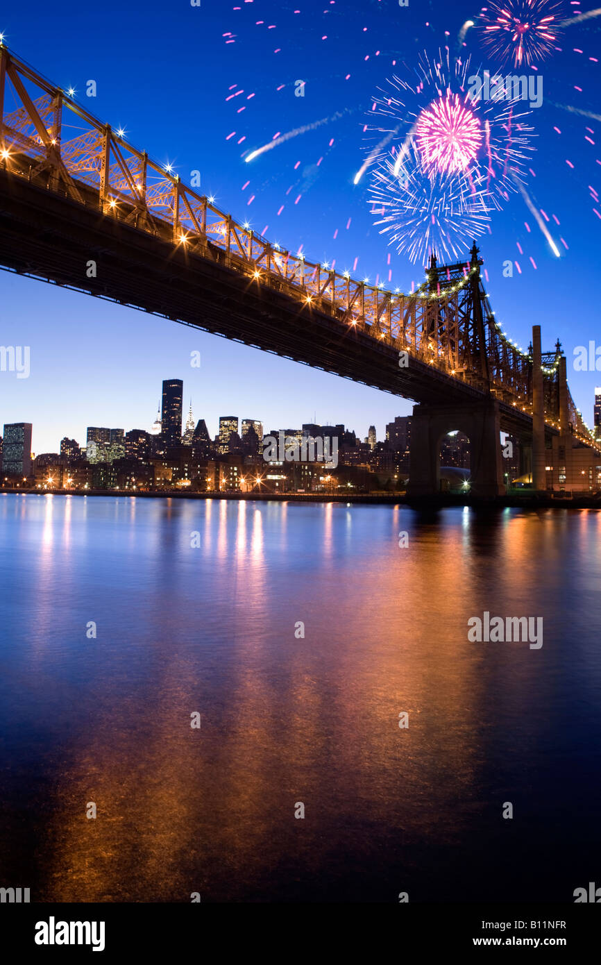 QUEENSBORO 59TH STREET BRIDGE EAST RIVER MANHATTAN NEW YORK CITY USA Banque D'Images